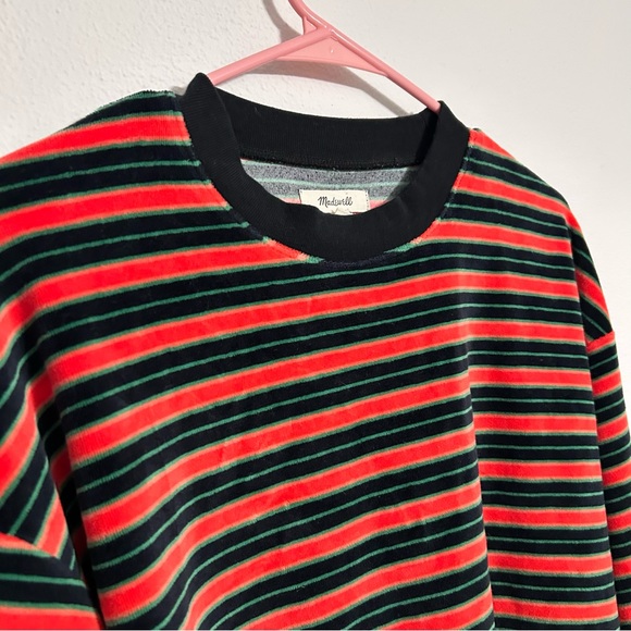 Madewell Striped Velour Wide-Sleeve Top - Picture 6 of 8